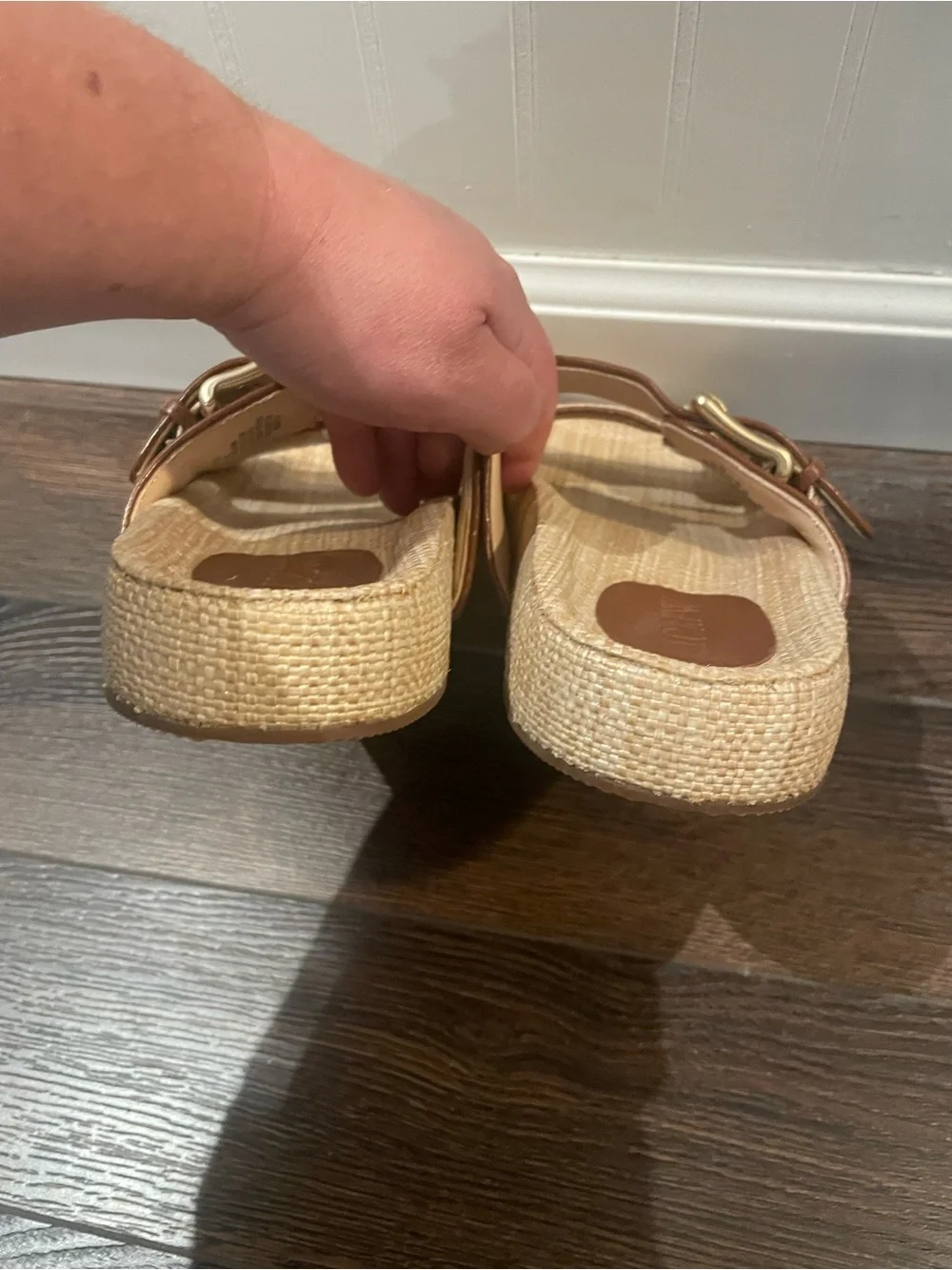 J. Crew Marlow Slip On Sandals In Raffia Beach Coastal Vacation Resortwear 8.5 - Picture 7 of 12
